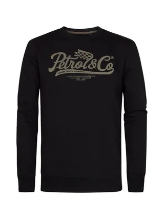 Sweat Noir/Taupe Homme Petrol Industries Neck 1