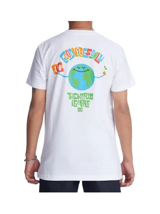 T-Shirt Blanc Homme Dc shoes Our World 2