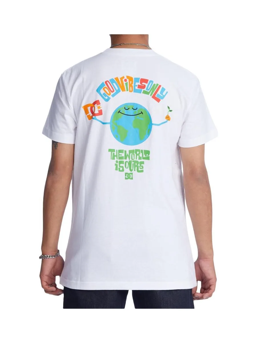 T-Shirt Blanc Homme Dc shoes Our World 2