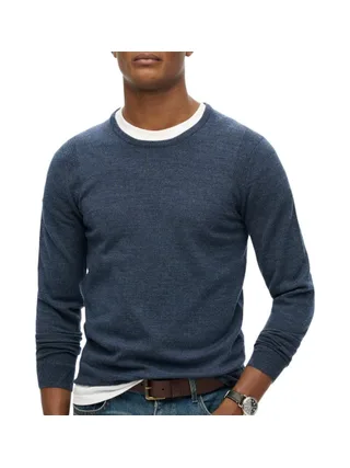 Pull Marine Homme Superdry Merino Crew Jumper 1