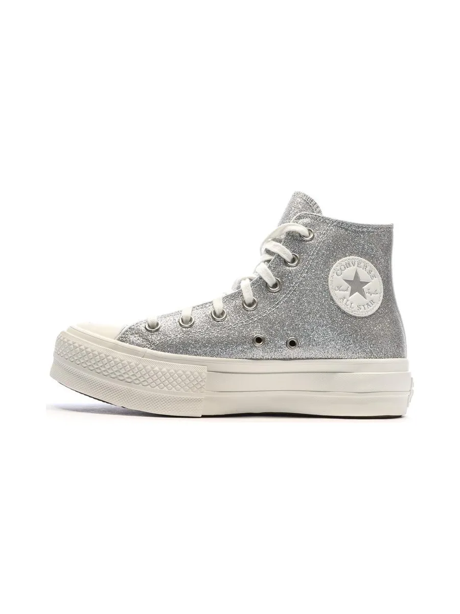 Baskets Argentés Femme Converse Chuck Taylor All Star Lift 2