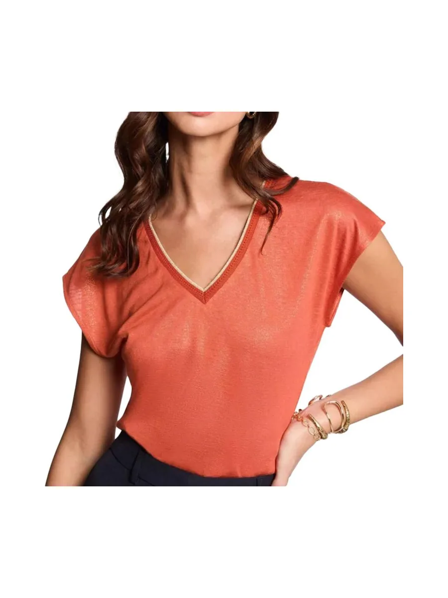 T-shirt Orange Femme Morgan Fantaisie 241 DAGA 2