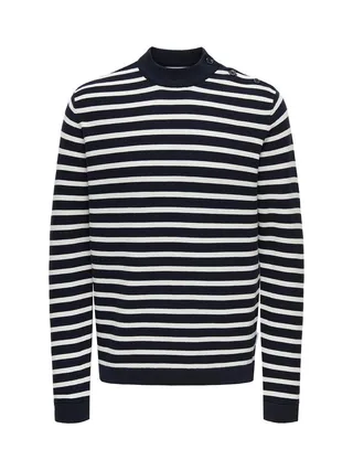 Pull Noir/Blanc Homme Only & Sons Walder 1
