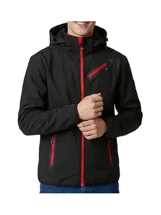 Veste Noire/Rouge Homme Paname Brothers Softshell ROBIN 1