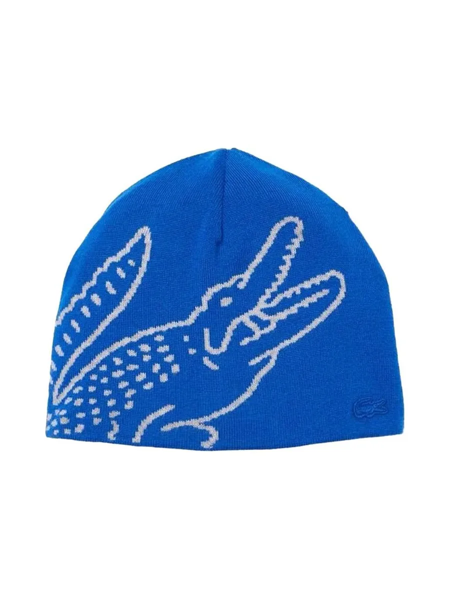 Bonnet Bleu/Blanc Homme Lacoste Broderie 2