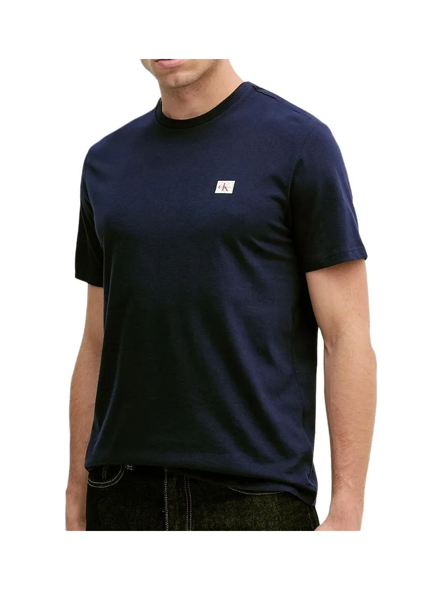 T-Shirt Marine Homme Calvin Klein Jeans Badge 30s 2