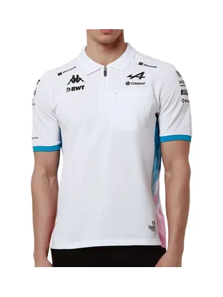 Polo Blanc/Turquoise Homme Kappa Adram 1