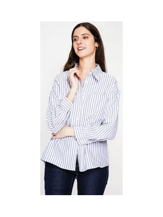 Chemise longue coupe oversize Poche poitrine à manches longues à reyure 1