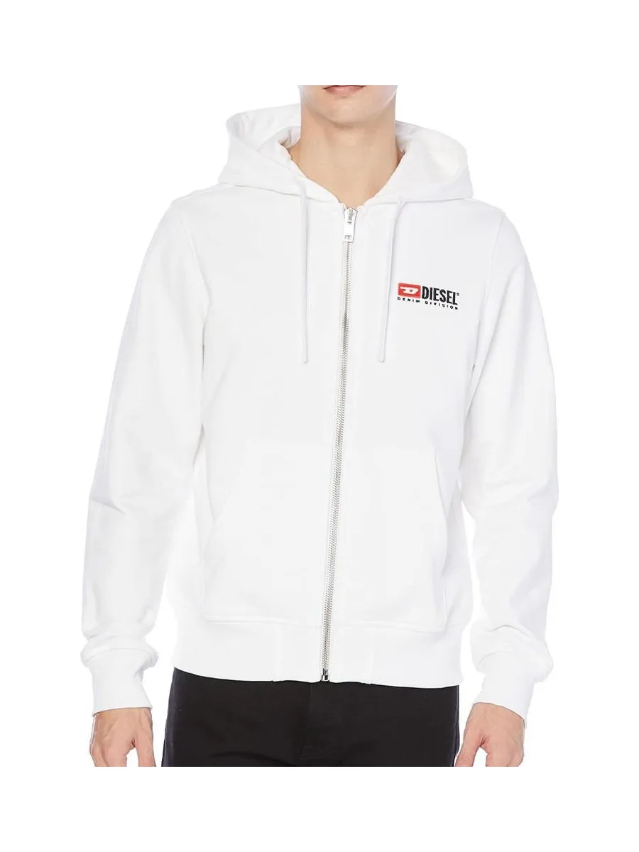 Sweat Zippé Blanc Homme Diesel Salby 1
