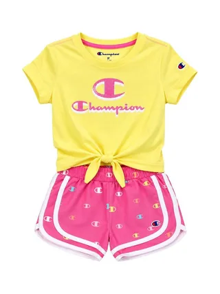 Ensemble Jaune/Rose Fille Champion C414ST909 1