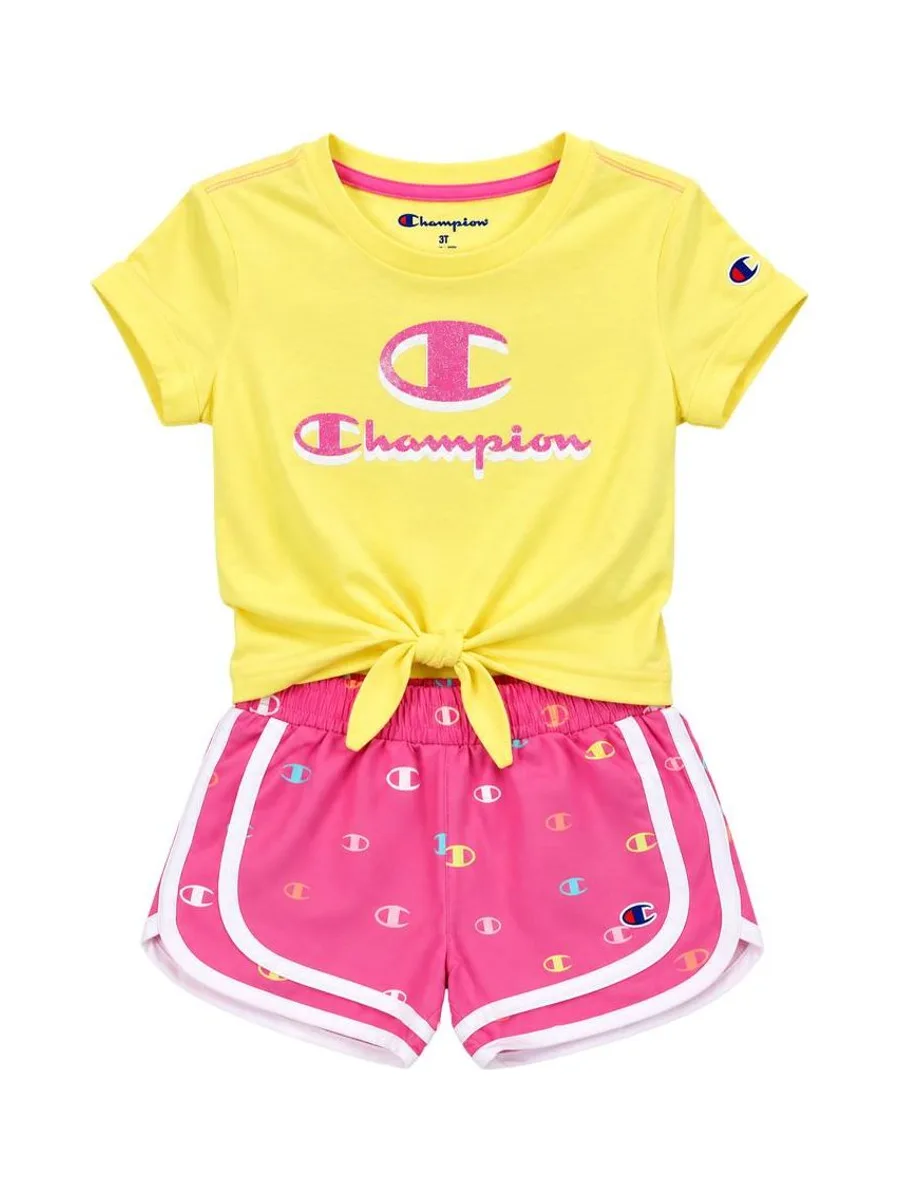 Ensemble Jaune/Rose Fille Champion C414ST909 2
