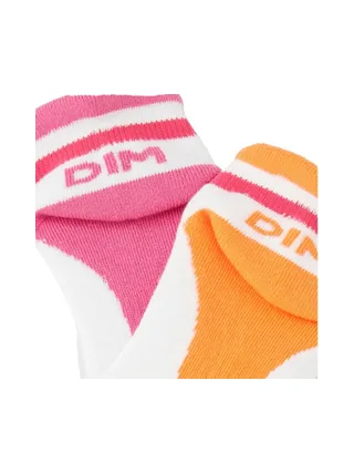 x2 Paires de Chaussettes Rose/Orange Fille Dim D0B47 2