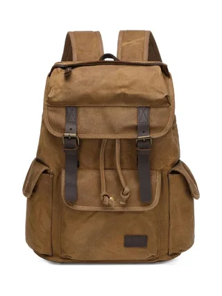 BILL - Sac à dos en cuir véritable et toile enduite - Bleu 10