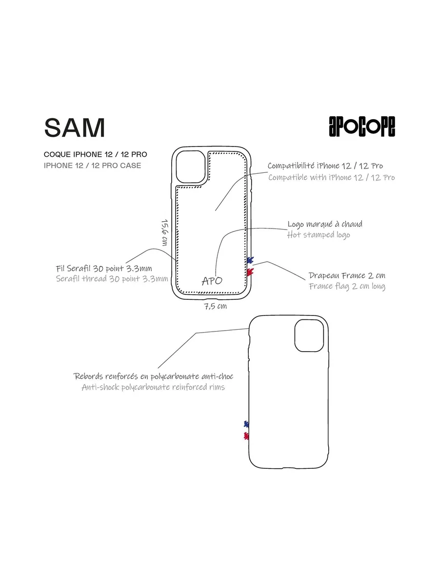 SAM - Coque iPhone 12 / 12 Pro en liège - Naturel 138