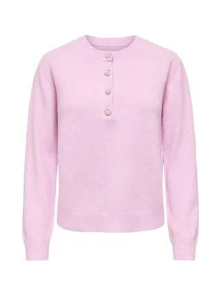Pull Rose Femme Only Half Button 3