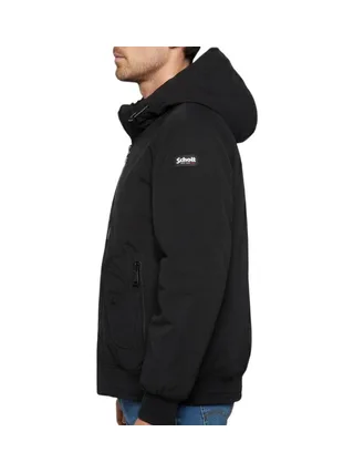 Blouson Noir à capuche Schott DYLAN 2