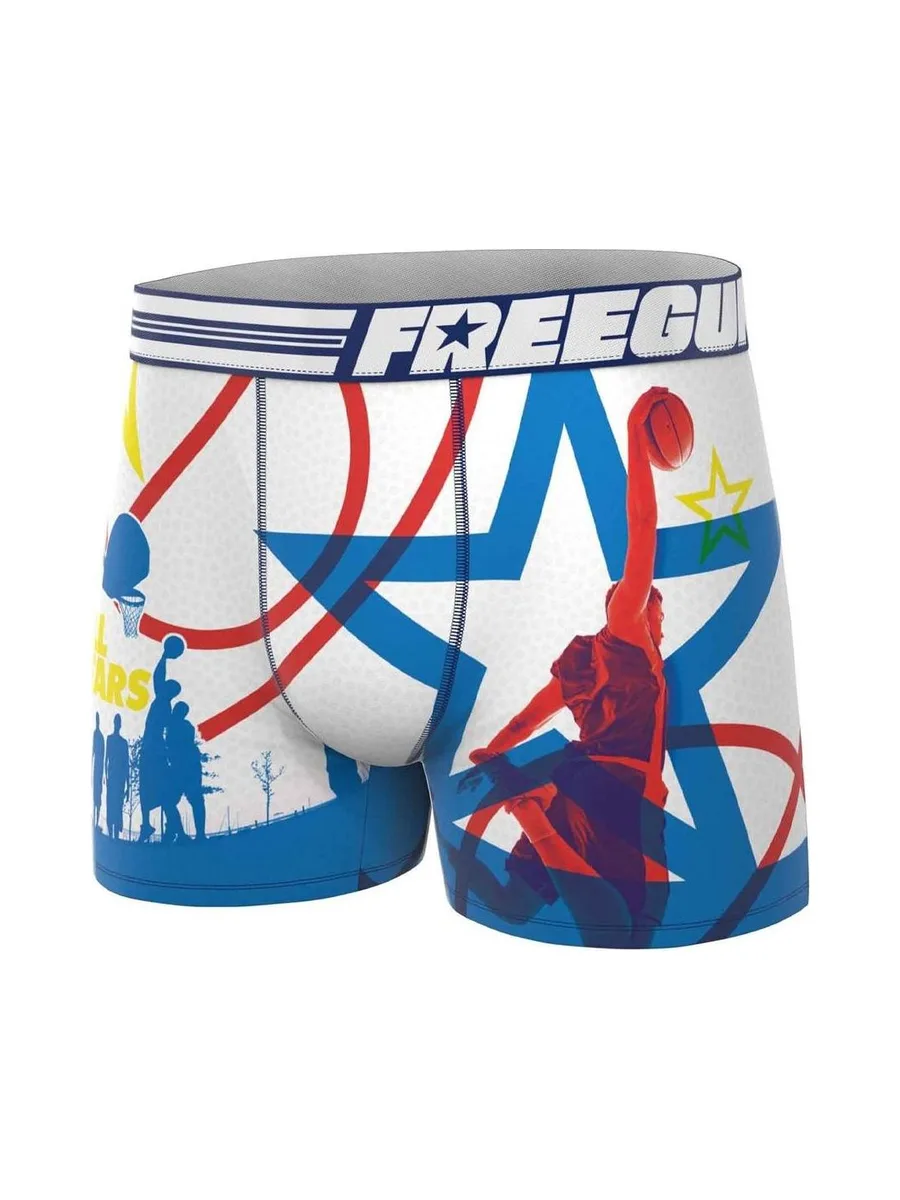 Boxer Blanc/Bleu Homme Freegun Basketball 2