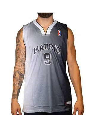 Madrid 9 Maillot de basketball Gris Homme Sport Zone 1