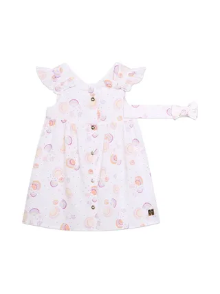 Robe + Bandeau Blanc Bébé Fille Carrément Beau Y30094 1