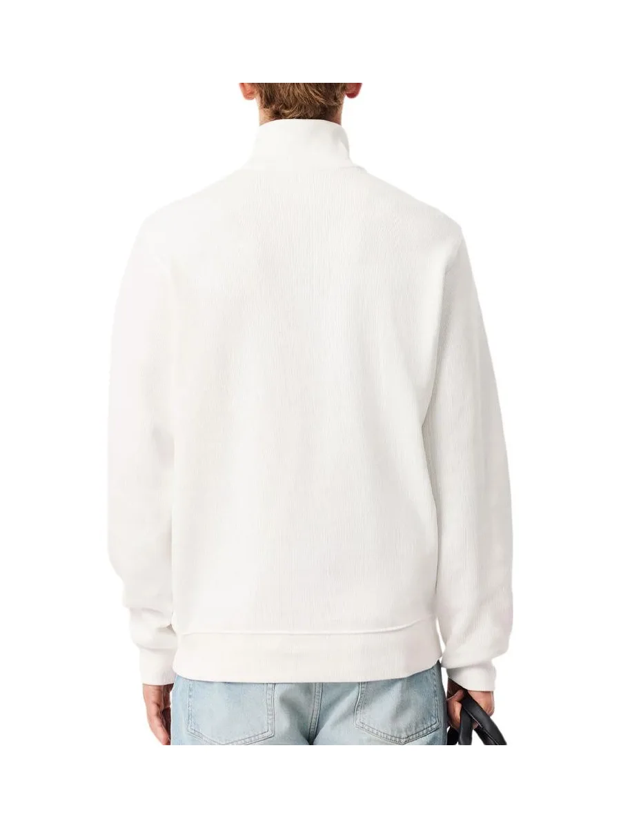 Sweat 1/4 de Zip Blanc Homme Lacoste Regular Fit 3