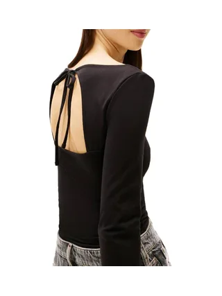T-shirt Noir Femme Tommy Hilfiger Tjw Slim S Flag 2