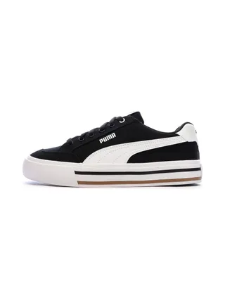 Baskets Blanches/Noires Femme Puma Court Classic 1