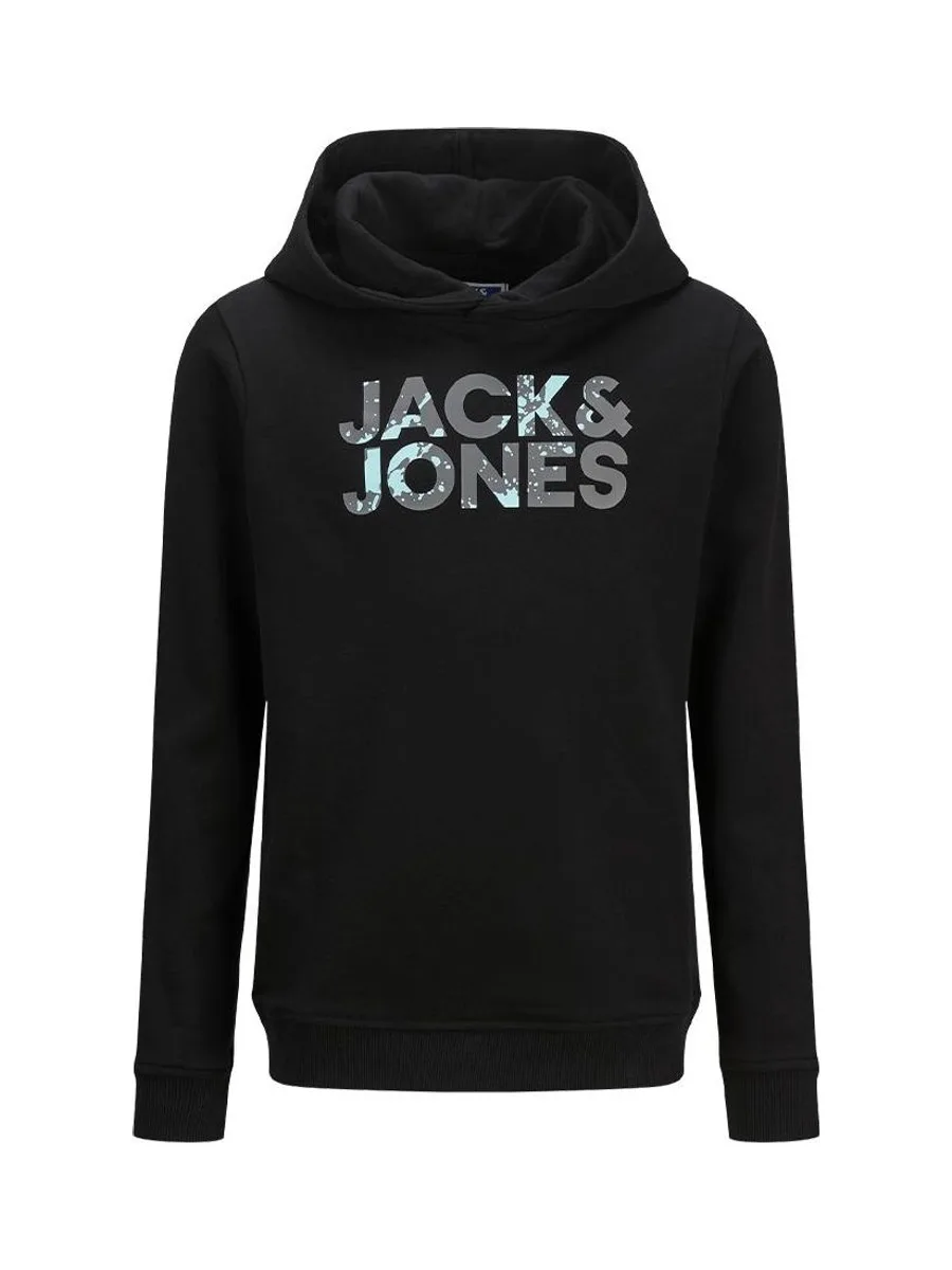 Sweat à Capuche Noir Garçon Jack & Jones Corp Splash 2