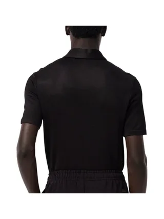 Polo Noir Homme Lacoste Runway Regular Fit Satin 2