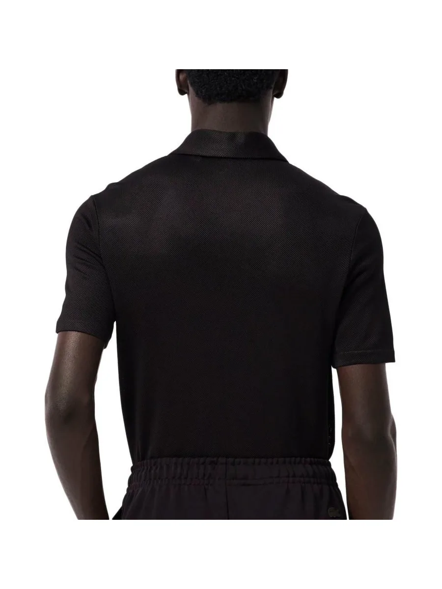 Polo Noir Homme Lacoste Runway Regular Fit Satin 3