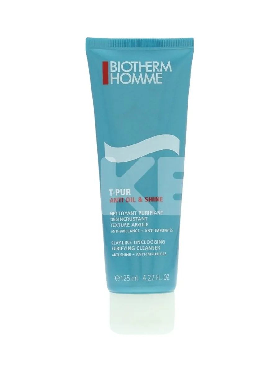 Biotherm Homme T-Pur Anti Oil & Shine Cleanser Clay-Like Unclogging Purifying - Anti Impurities 125ml 1