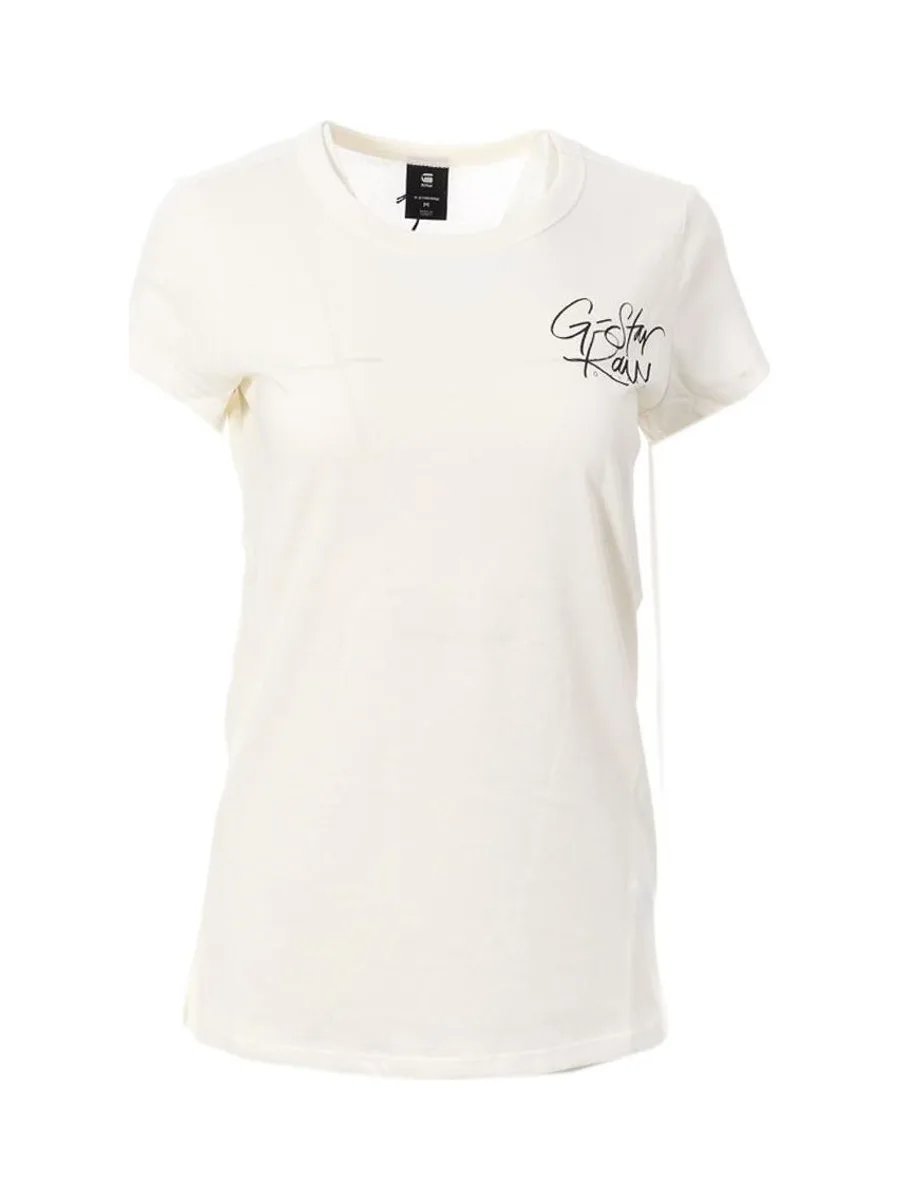 T-shirt Beige Femme G-Star RAW Handwritten 2