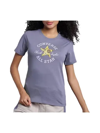 T-shirt Mauve Femme Converse Floral 1