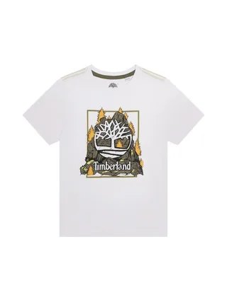T-Shirt Blanc Garçon Timberland T60092 1