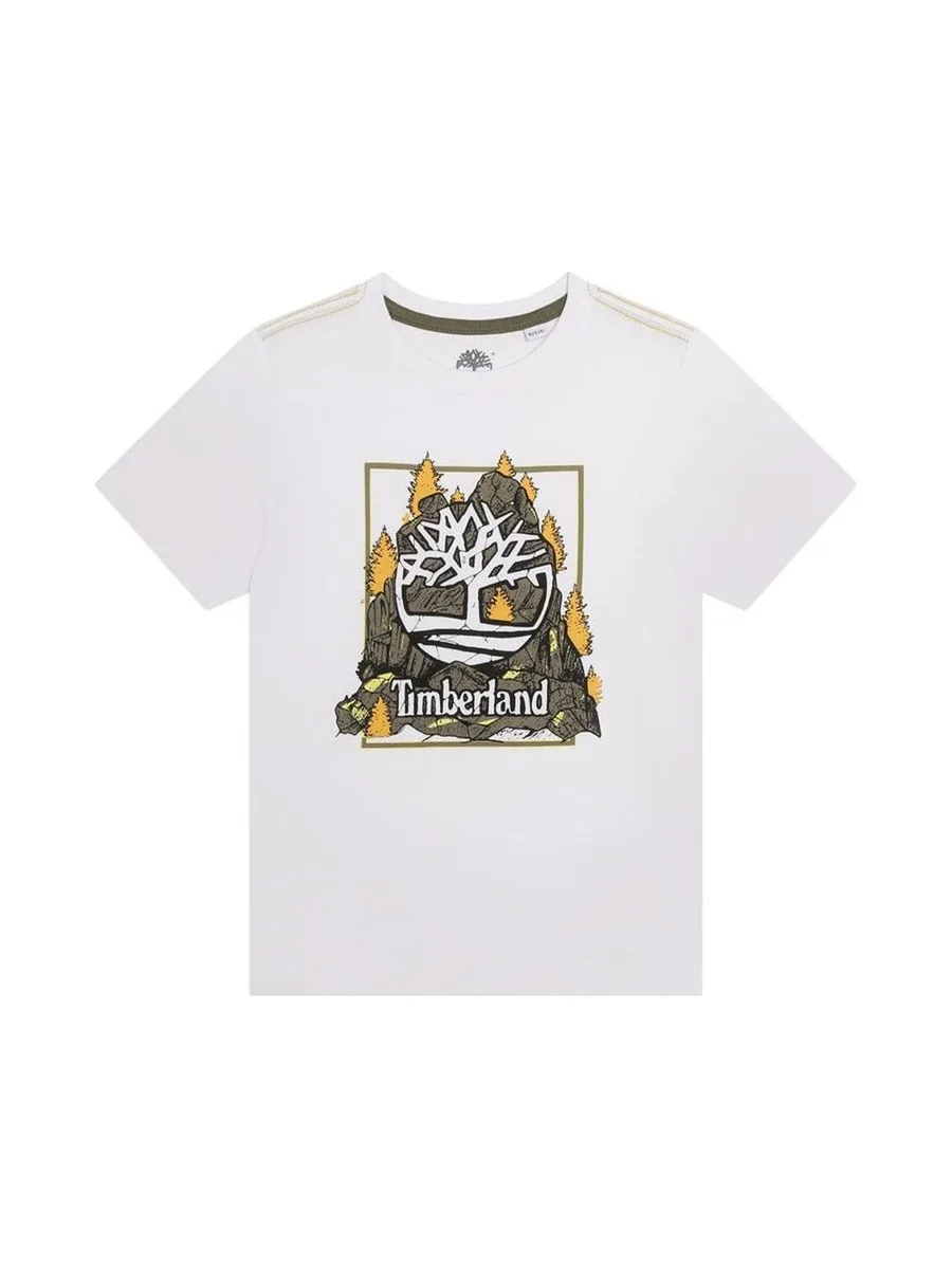 T-Shirt Blanc Garçon Timberland T60092 1