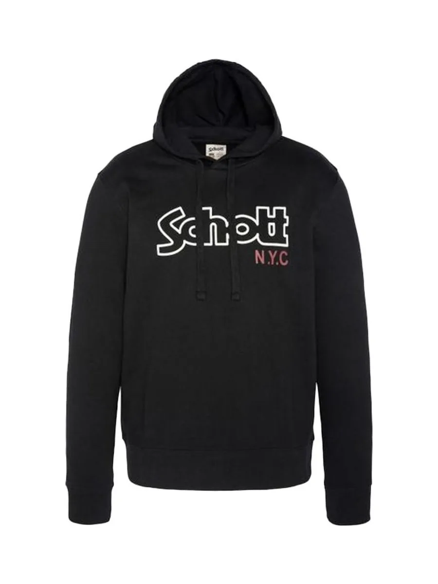 Sweat à capuche Noir Homme Schott Vintage 2