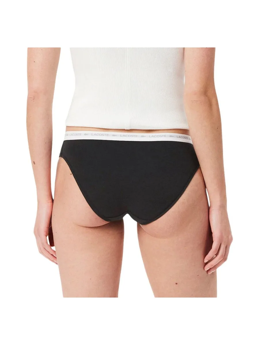 X3 Culottes Noir Femme Lacoste coton stretch 3