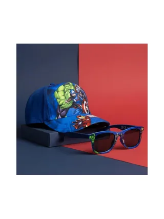 Kit Casquette + Lunette de Soleil Bleu Enfant Sport Zone Avengers 3