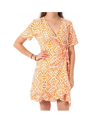 Robe Orange Femme Only Marlie Wrap 1