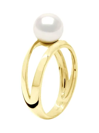 Bague Véritable Perle d'Eau Douce Ronde 8-9 mm — Or Jaune 375 Millièmes 2