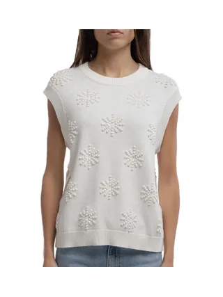 Pull Sans Manches Blanc Femme Teddy Smith Eva 1