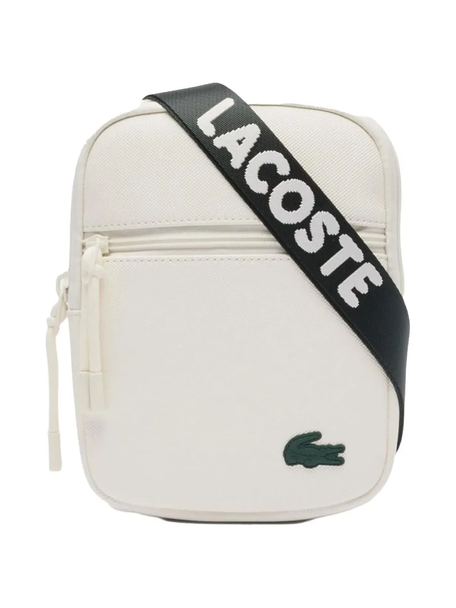 Sacoche Blanche Homme Lacoste Flat 2