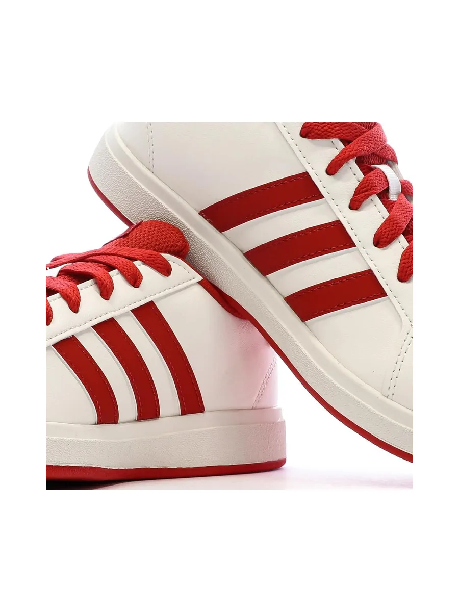 Baskets Ecru/Rouge Garçon Adidas Grand Court 2.0 8