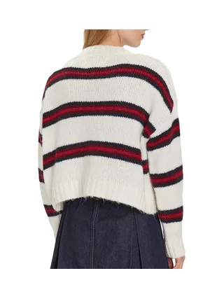 Gilet Ecru à Rayures Femme Tommy Hilfiger Tjw Badge Stripe 2