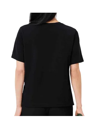 T-Shirt Noir Femme Lacoste Relaxed 2