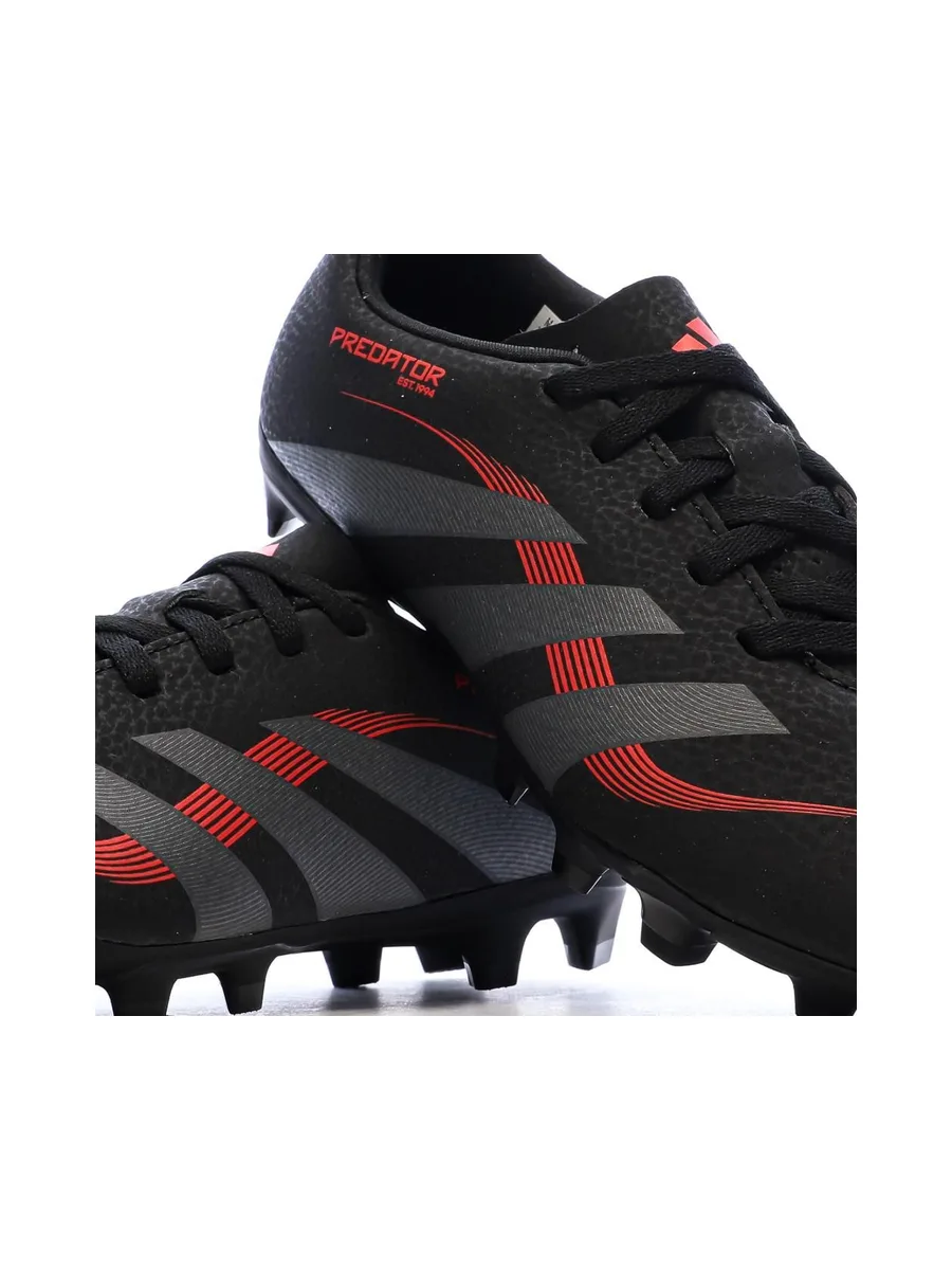 Chaussures de football Noires/Rouges Garçon Adidas Predator 8