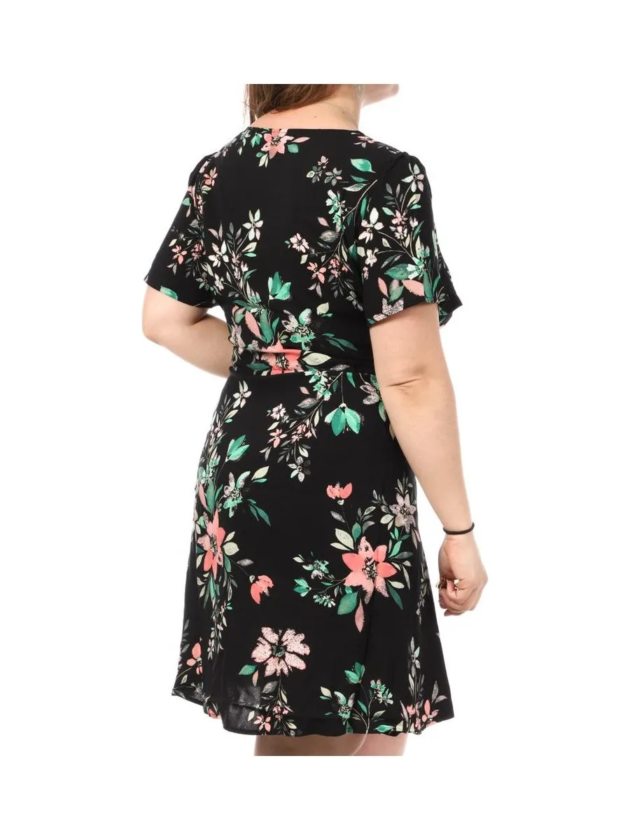 Robe Noir/Rose à Motifs Femme Vero Moda CURVE Easy B5T 3