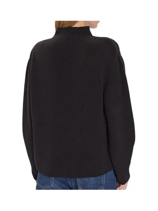 Pull Noir Femme Tommy Hilfiger Tjw Mockneck Badge S 2