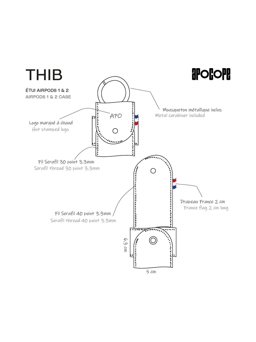 THIB - Étui AirPods 1 & 2 en liège - Naturel 96