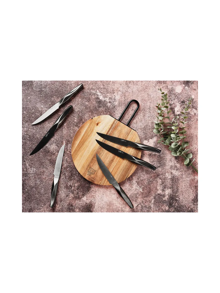 Planche à découper en bois d'acacia STINE - Ø26cm 6