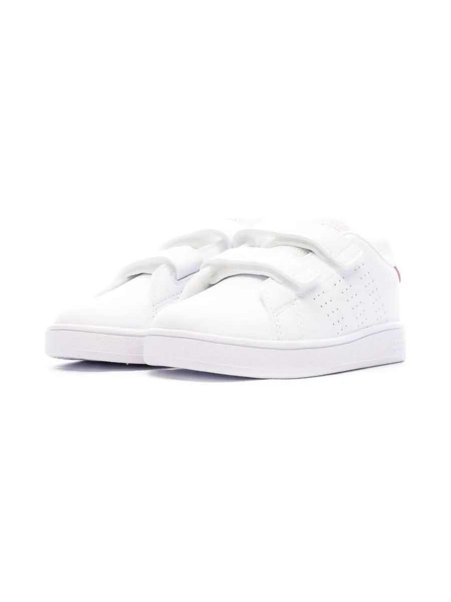 Baskets Blanc/Rose Bébé/Fille Adidas Advantage Cf 7